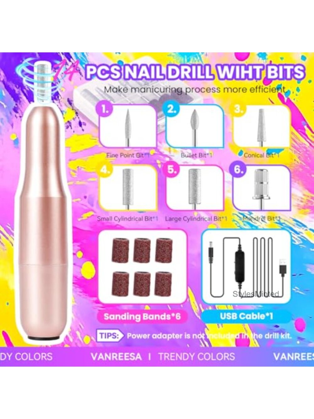 115Pcs Gel Nail Polish Kit with UV LED Light, Nail Drill, Almond Tips, Gel - Picture 3 of 6